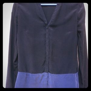 Barneys New York 100% Silk Duo-Tone Blouse